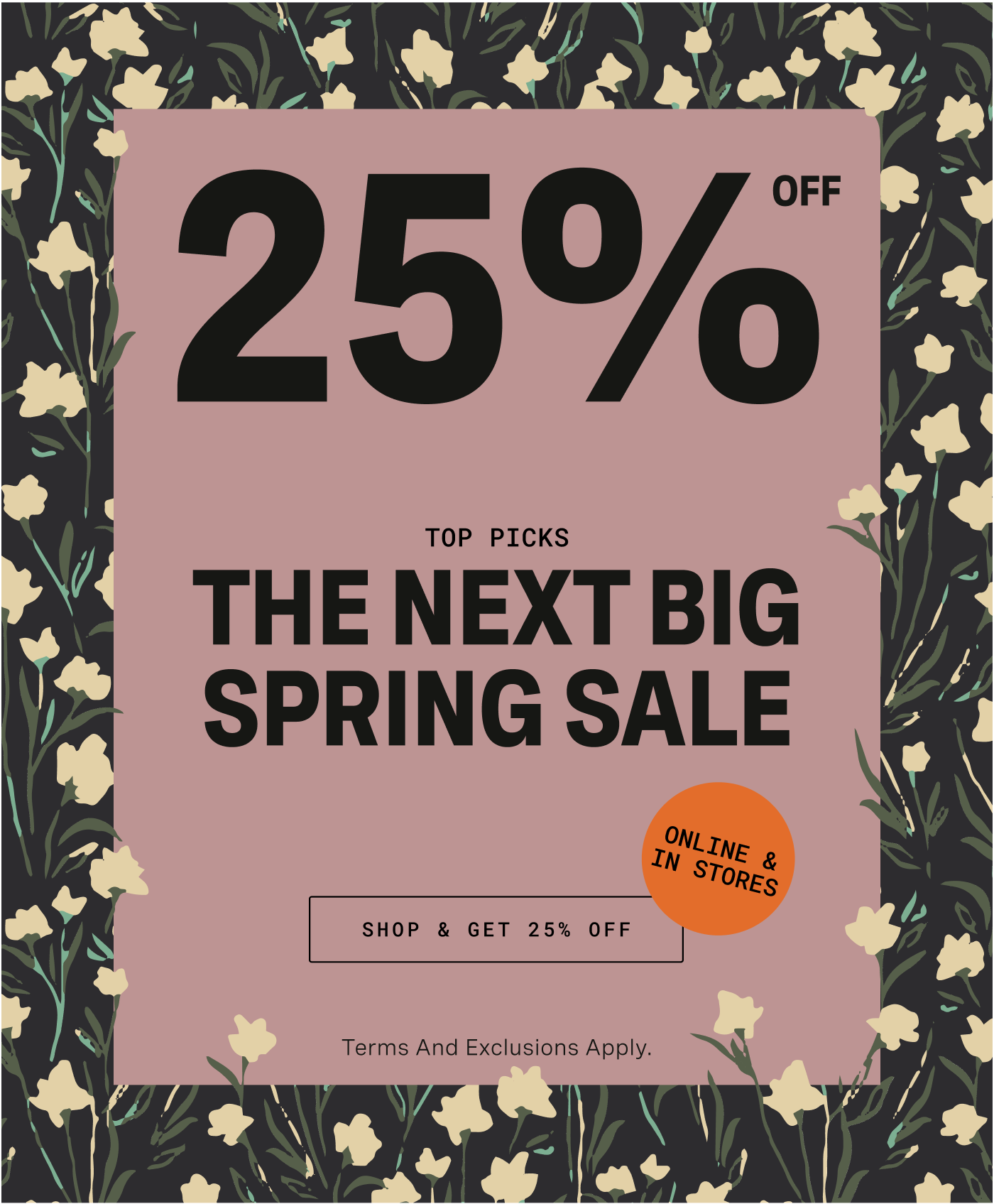 Spring Sale Get 25% Off for a Limited Time