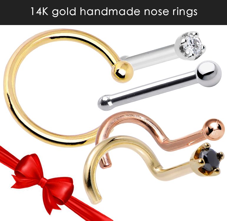 Shop 14K Gold Nose Rings >