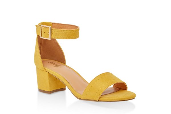 One Band Block Heel Sandals