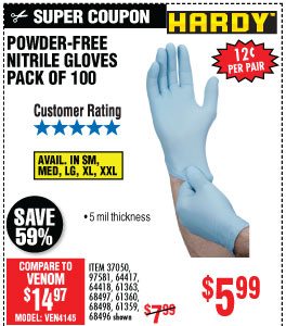 View 5 mil Nitrile Powder-Free Gloves 100 Pc XX-Large