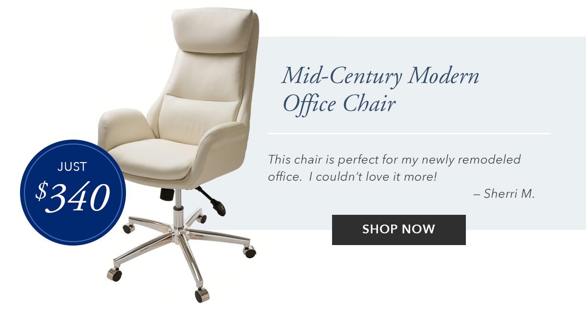 Mid-Century Modern Adjustable Swivel High Back Office Chair | SHOP NOW