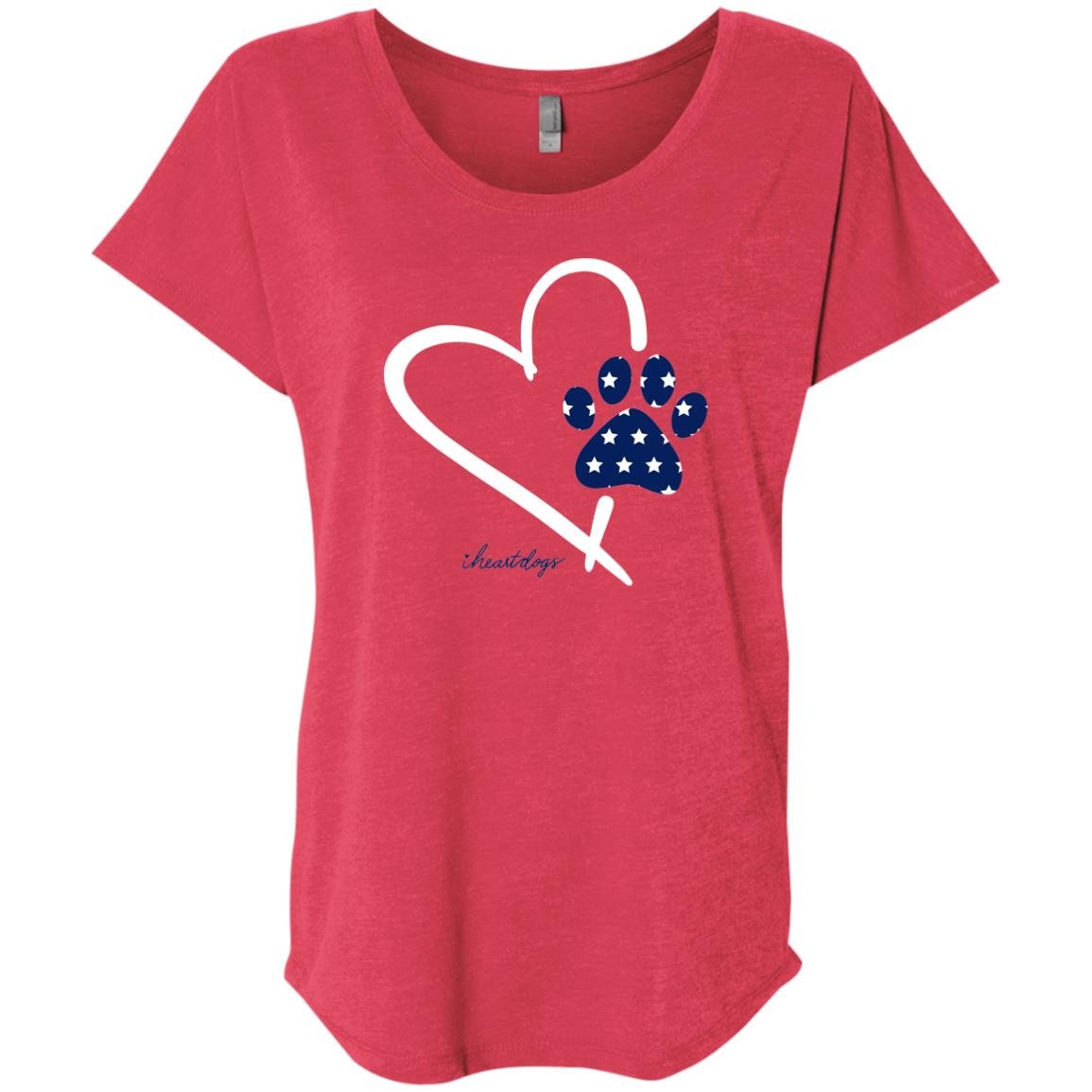 Image of Paw In My Heart Slouchy Red Tee 🇺🇸 Memorial Day Sale- Save Up to 28% off