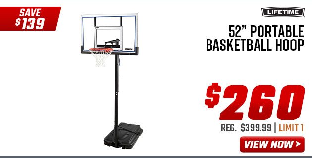 Lifetime 52” Portable Basketball Hoop