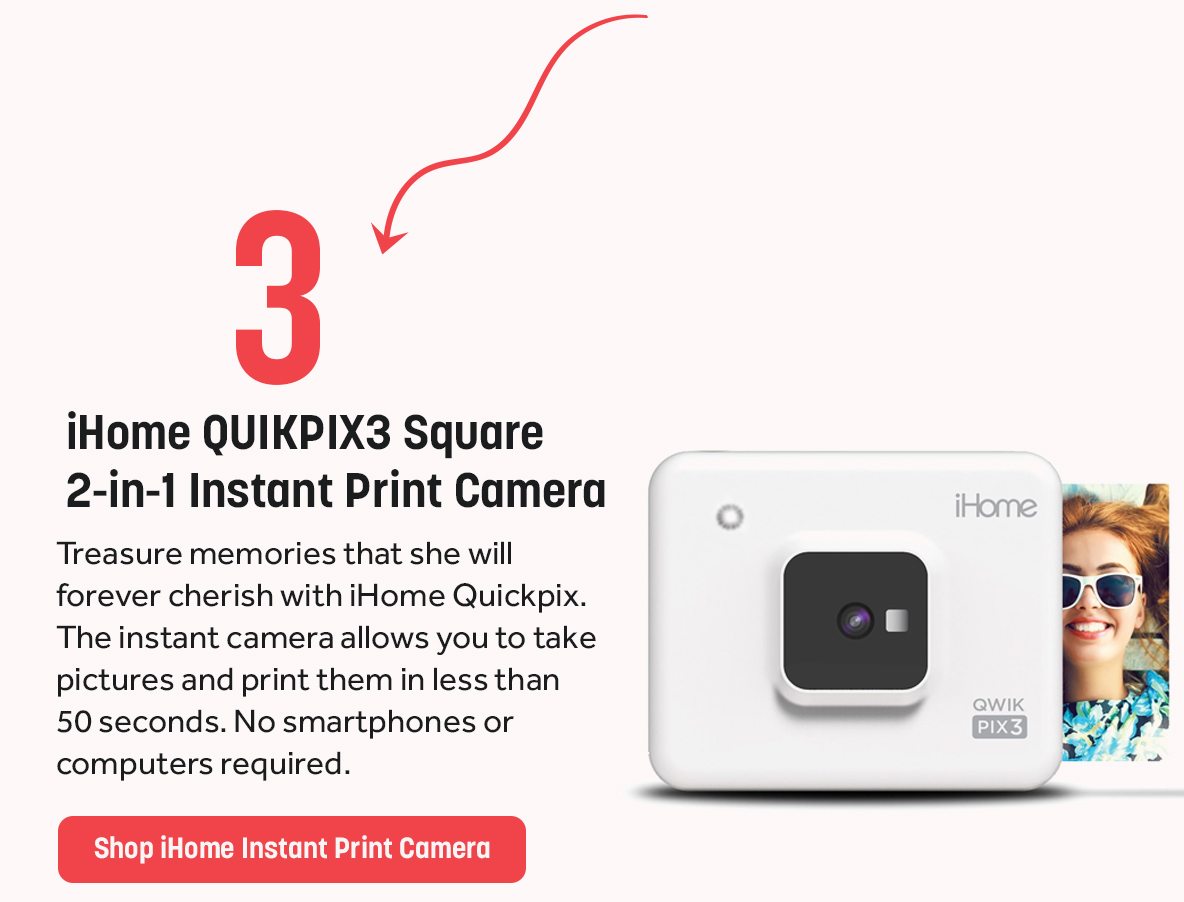 iHome QUIKPIX3 Square 2-in-1 Instant Print Camera