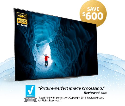 SAVE $600 | A8F BRAVIA® OLED 4K HDR TV | "Picture-perfect image processing." -Reviewed.com