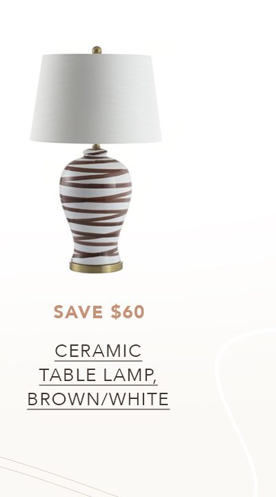 Ceramic Table Lamp, Brown/White | SHOP NOW