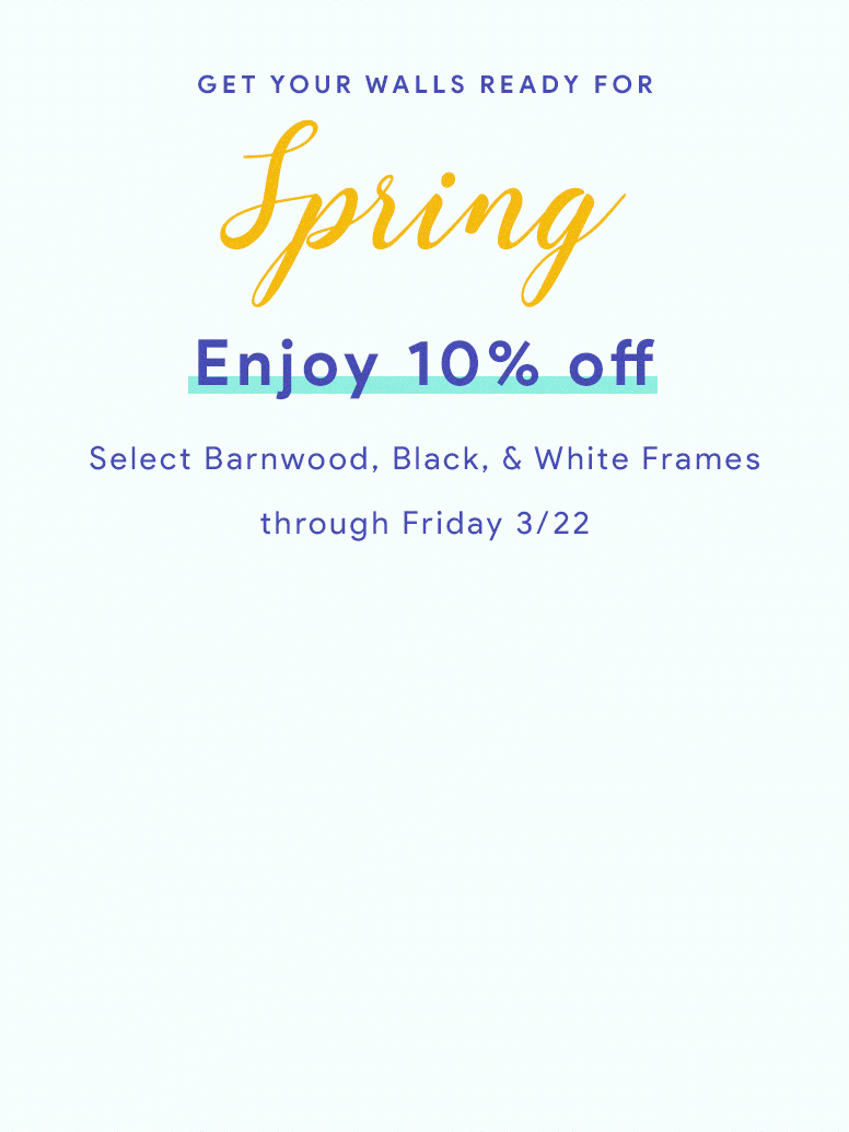Spring Sale 10% Off Select Frames