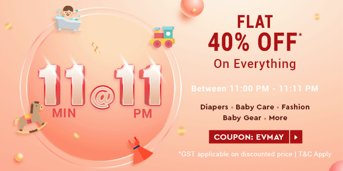 11 Mins @ 11 PM Flat 40% OFF* on EVERYTHING
