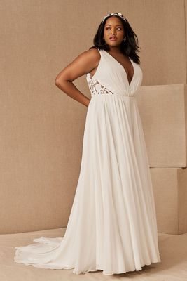 Jenny by Jenny Yoo Elinor Deep V-Neck Lace & Illusion Wedding Gown?
