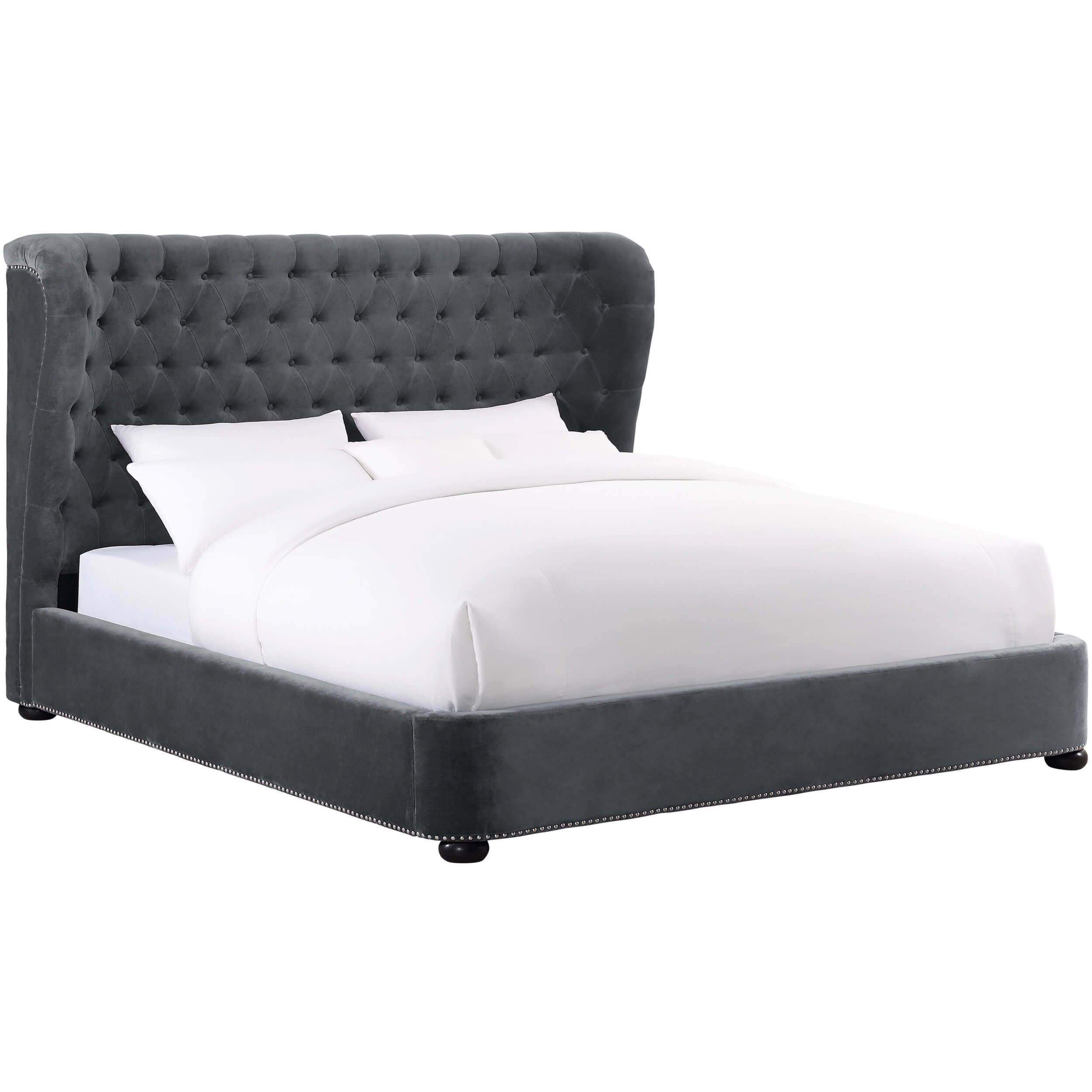 Finley Bed, Grey Velvet