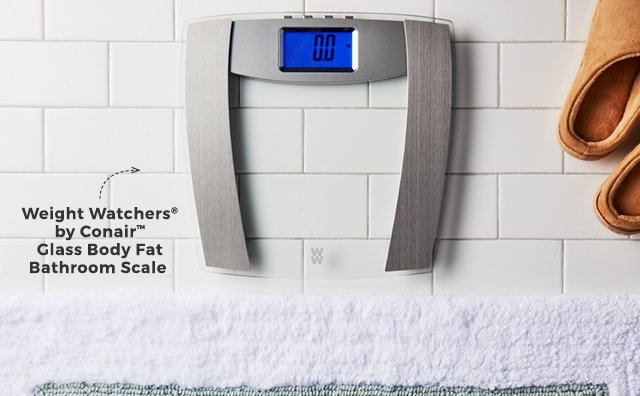 weight watchers(R) by conair(TM) glass body fat bathroom scale