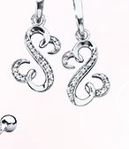 Open Heart Earrings 1/20 ct tw Diamonds Sterling Silver