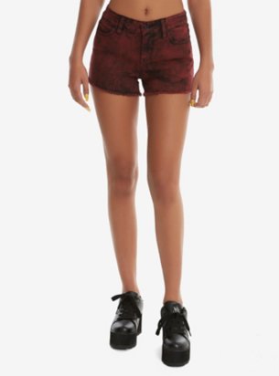 Blackheart Red Wash Low Rise Shorts HT Exclusive