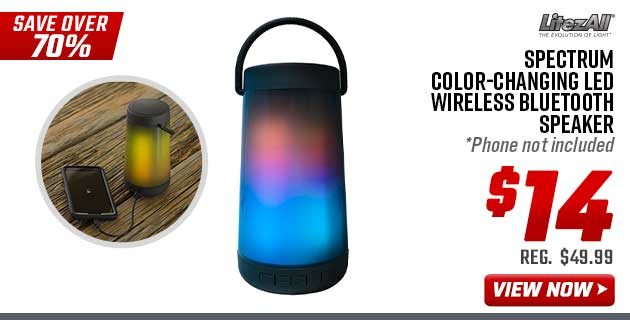 LitezAll Spectrum Color-Changing LED Wireless Bluetooth Speaker