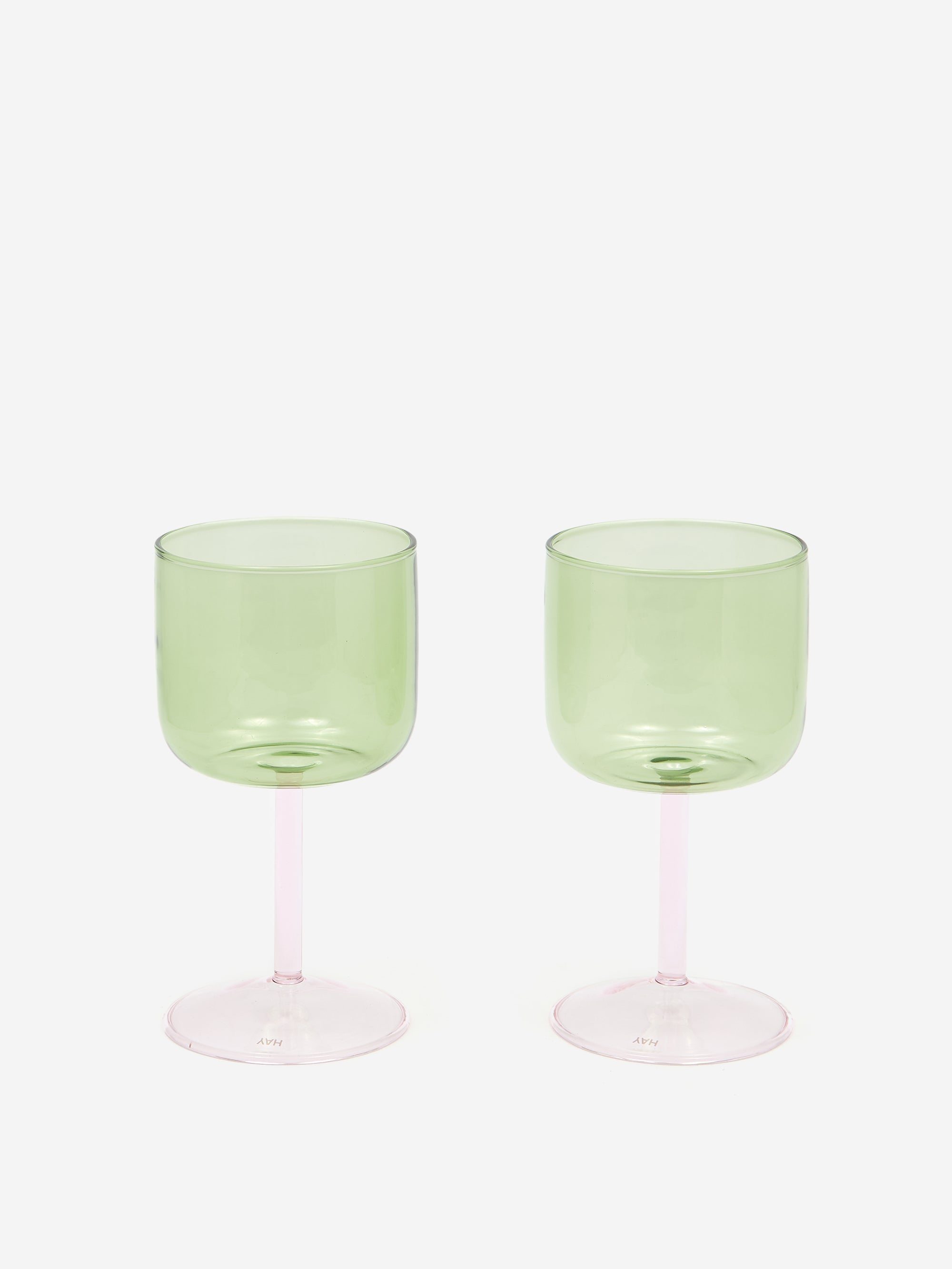 Image of HAY Tint Wine Glass Set of 2 - Green and Pink