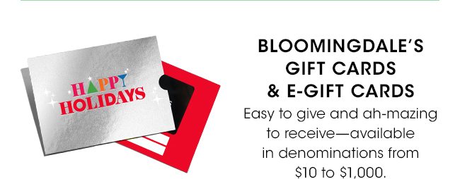 GIFT CARDS/ E-GIFT CARDS