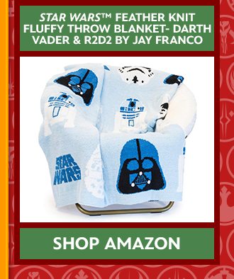 Star Wars™ Feather Knit Fluffy Throw Blanket- Darth Vader & R2D2 by Jay Franco