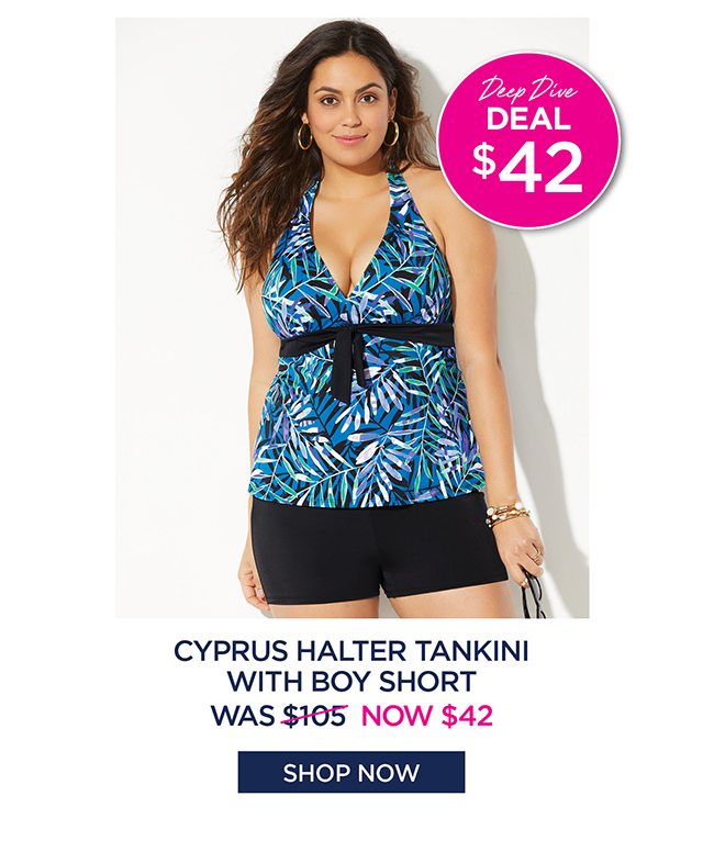 Cyprus Halter Tankini With Boy Short