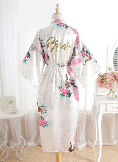 Silk Bride Bridesmaid Floral Robes Glitter Print Robes (2481...