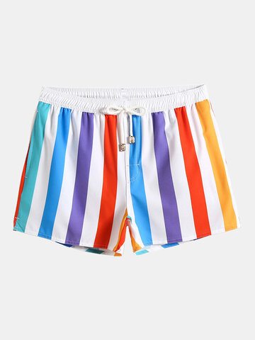 Colorful Stripe Swim Shorts
