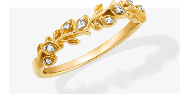 Diamond Stacking Ring 1/20 ct tw Round-cut 10K Yellow Gold