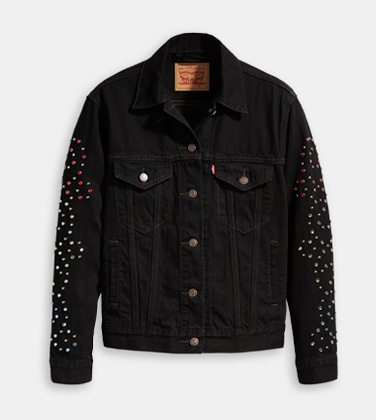 Ex-Boyfriend Studded Sleeve Trucker Jacket