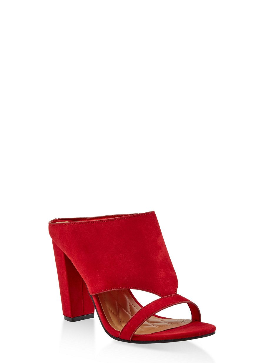 Cut Out Block Heel Mules