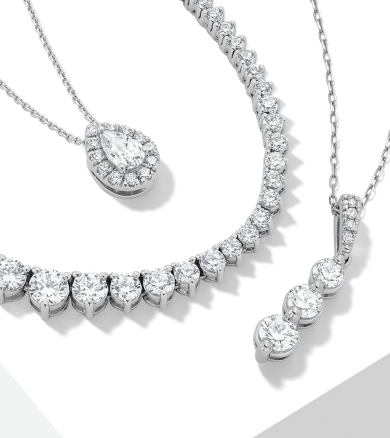 Image showcasing a variety of beautiful Lab-Created Diamond Necklaces.