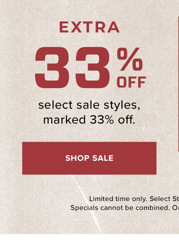 Extra 33% Off Select Sale Styles
