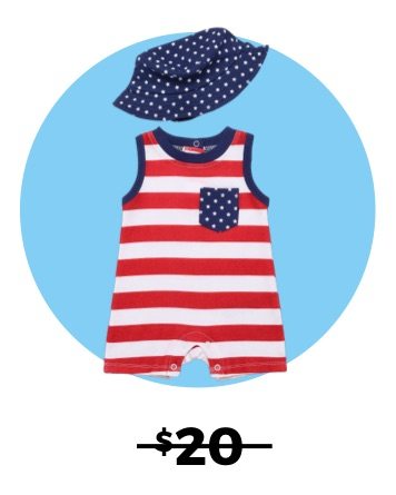 Baby Starters® Stars Romper and Hat Set