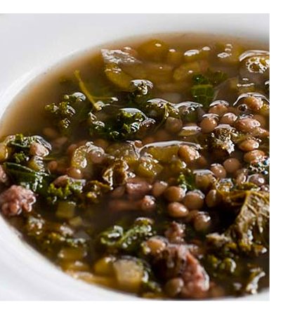 Lentil and Sausage Soup with Kale