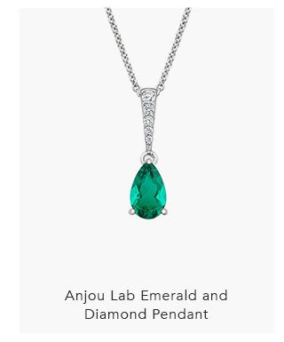 Anjou Lab Emerald and Diamond Pendant