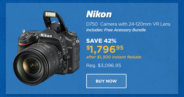 Nikon D750 DSLR Camera Includes 24-120mm VR Lens and Free PC Acessory Bundle