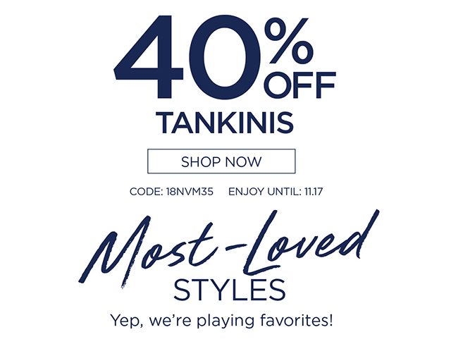 40% Off Tankinis - Shop Now