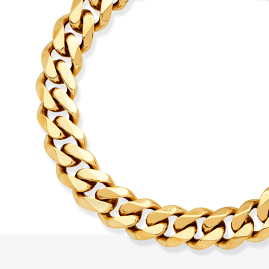 Solid Curb Chain Bracelet 14K Yellow Gold 8.75''