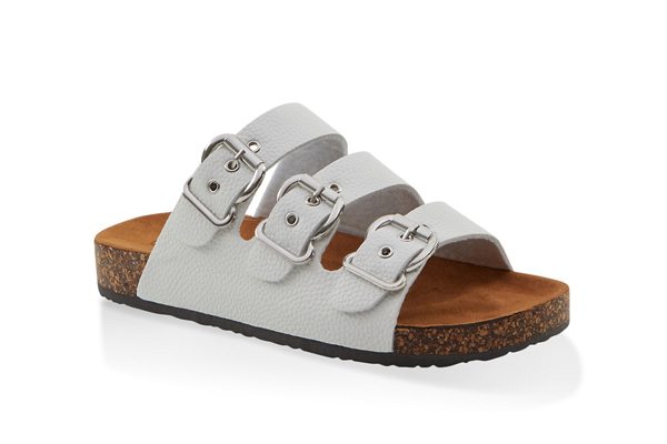 Triple Buckle Footbed Sandals