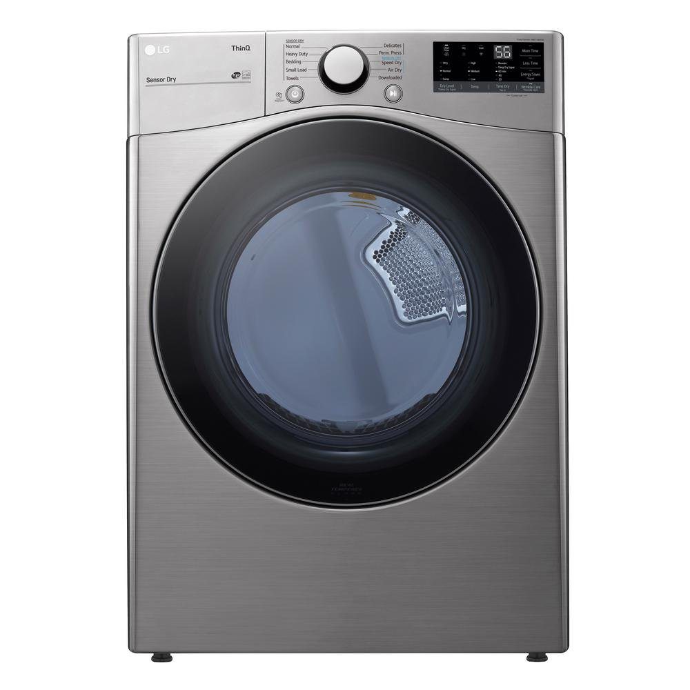 LG Ultra Large Capacity Smart Front Load Electric Dryer with Built-In Intelligence - 7.4 cu. ft. Graphite Steel