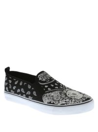 Paisley Skull Slip-Ons