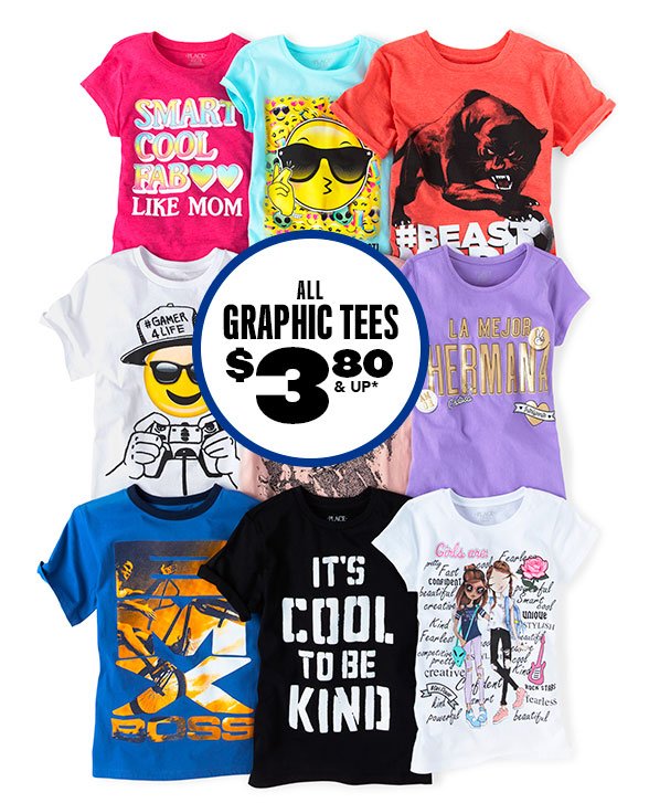 All Graphic Tees $3.80 & Up