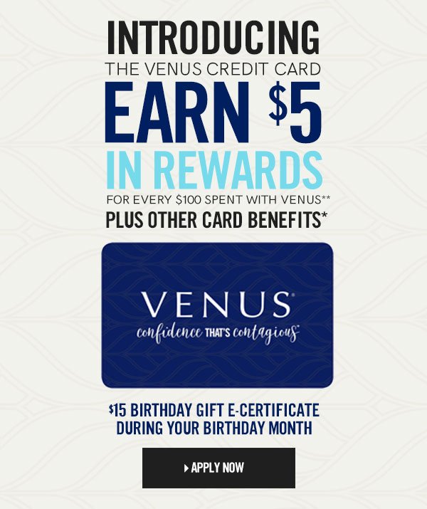 venus swimwear credit card