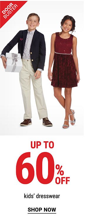 Doorbuster - Up to 60% off kids dresswear. Shop Now.