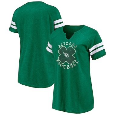 Arizona Cardinals Fanatics Branded Women's St. Patrick's Day Celtic Crew Tri-Blend Raglan Notch Neck T-Shirt – Green
