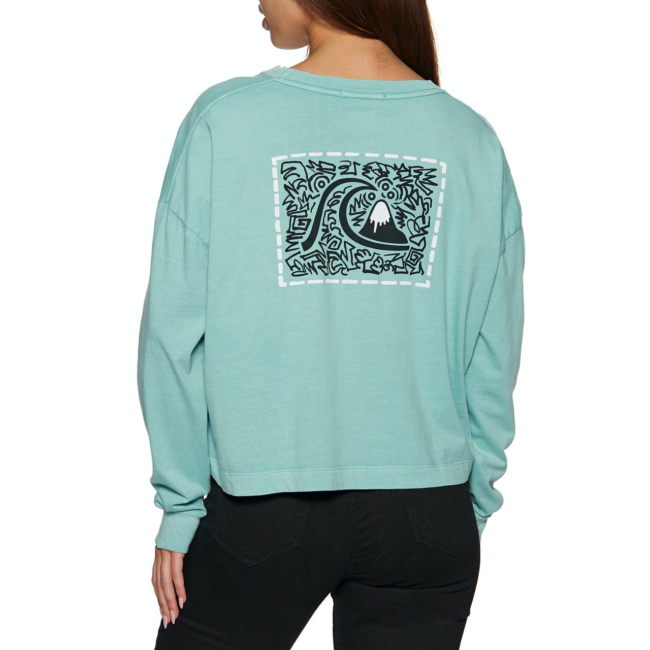 Quiksilver Oversized Crop Womens Long Sleeve T-Shirt - Pool