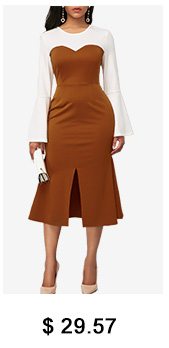 Split Sleeve High Waist Sheath Dress