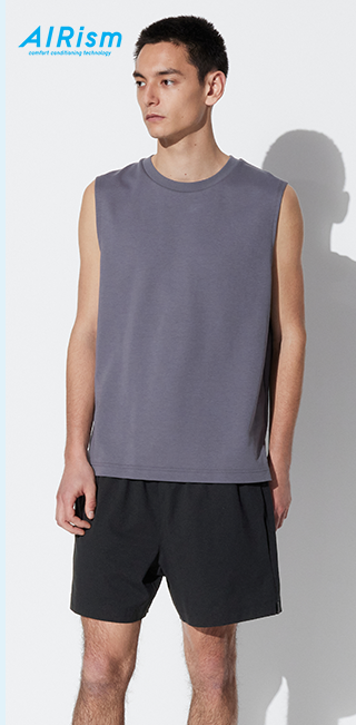 PDP6 - MEN AIRISM COTTTON SLEEVELESS T-SHIRT