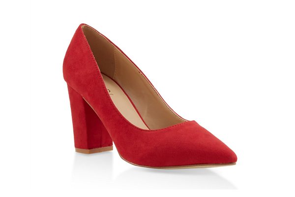 Block Heel Pointed Toe Pumps