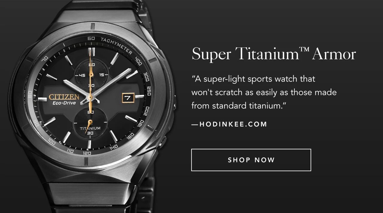 A super-light sports watch that won't scratch as easily as those made from standard titanium.