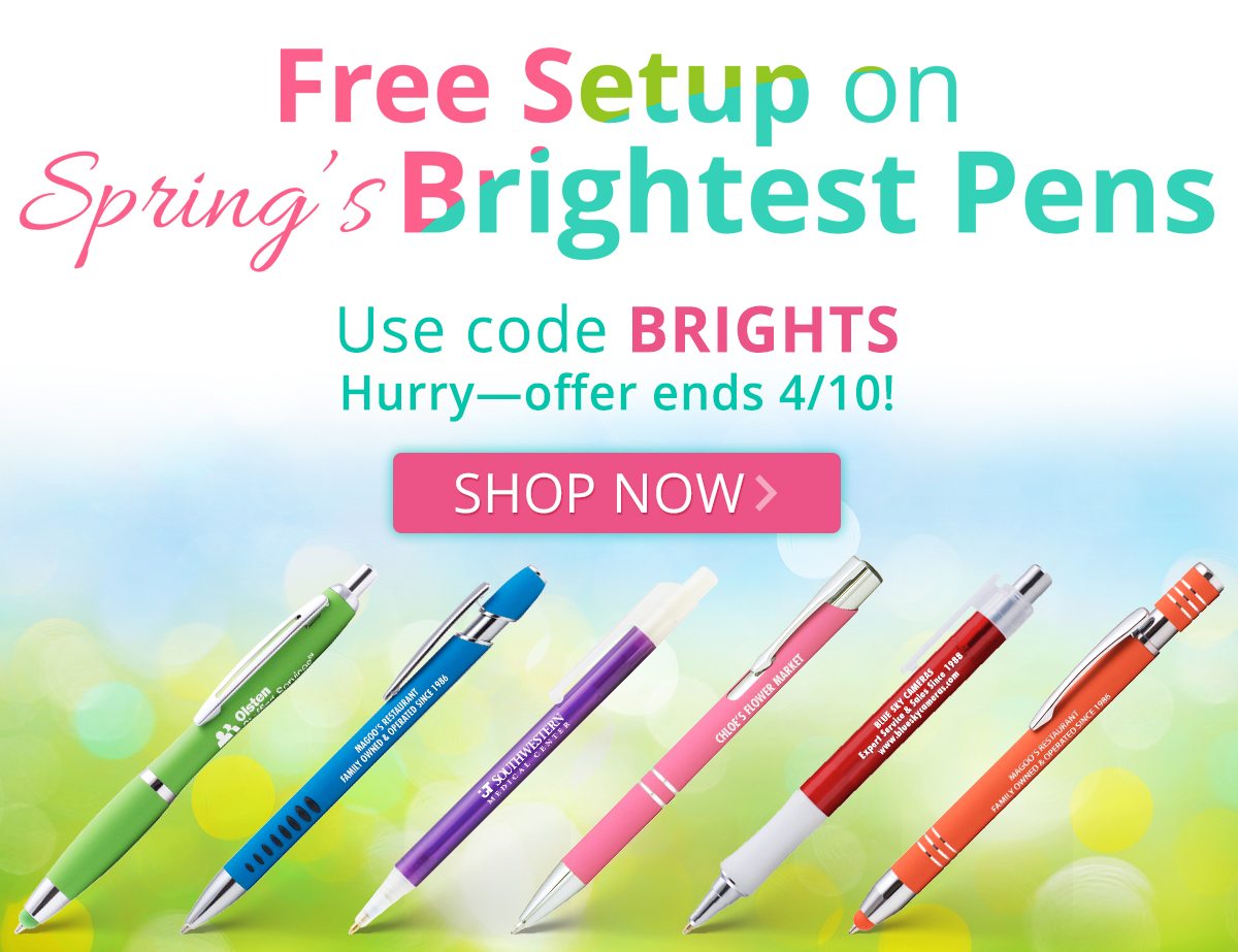 Free Setup on Spring's Brightest Pens