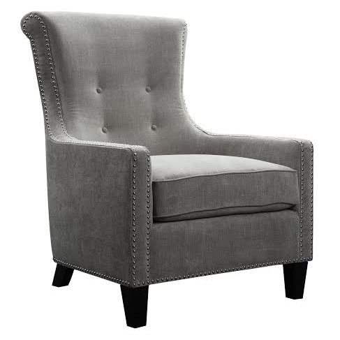 Mercury Gray Modern Accent Chair - Acacia