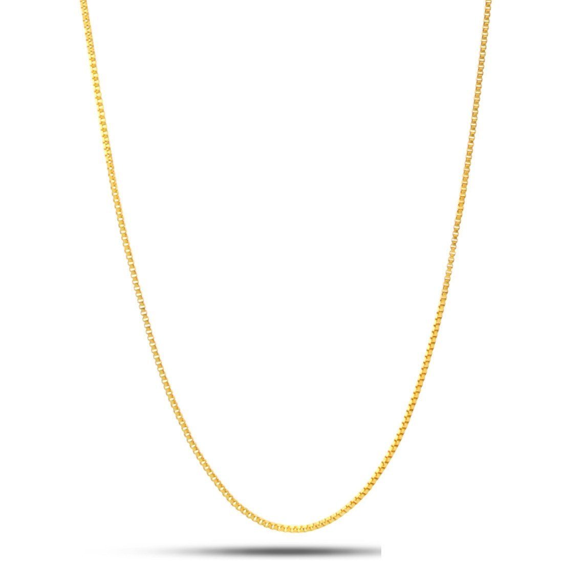 Image of 1MM .925 Sterling Silver 14K Gold Box Chain